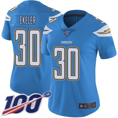 Los Angeles Chargers NFL Football Austin Ekeler Electric Blue Jersey Women Limited #30 Alternate 100th Season Vapor Untouchable->youth nfl jersey->Youth Jersey